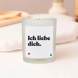 Duftkerze Weiss Flowery Ich liebe dich. von ChattyCandles