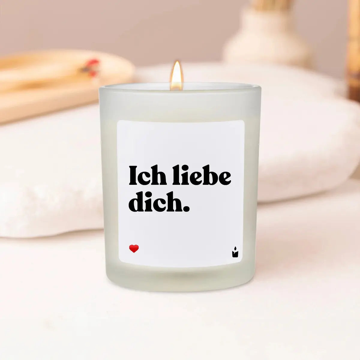 Duftkerze Weiss Flowery Ich liebe dich. von ChattyCandles