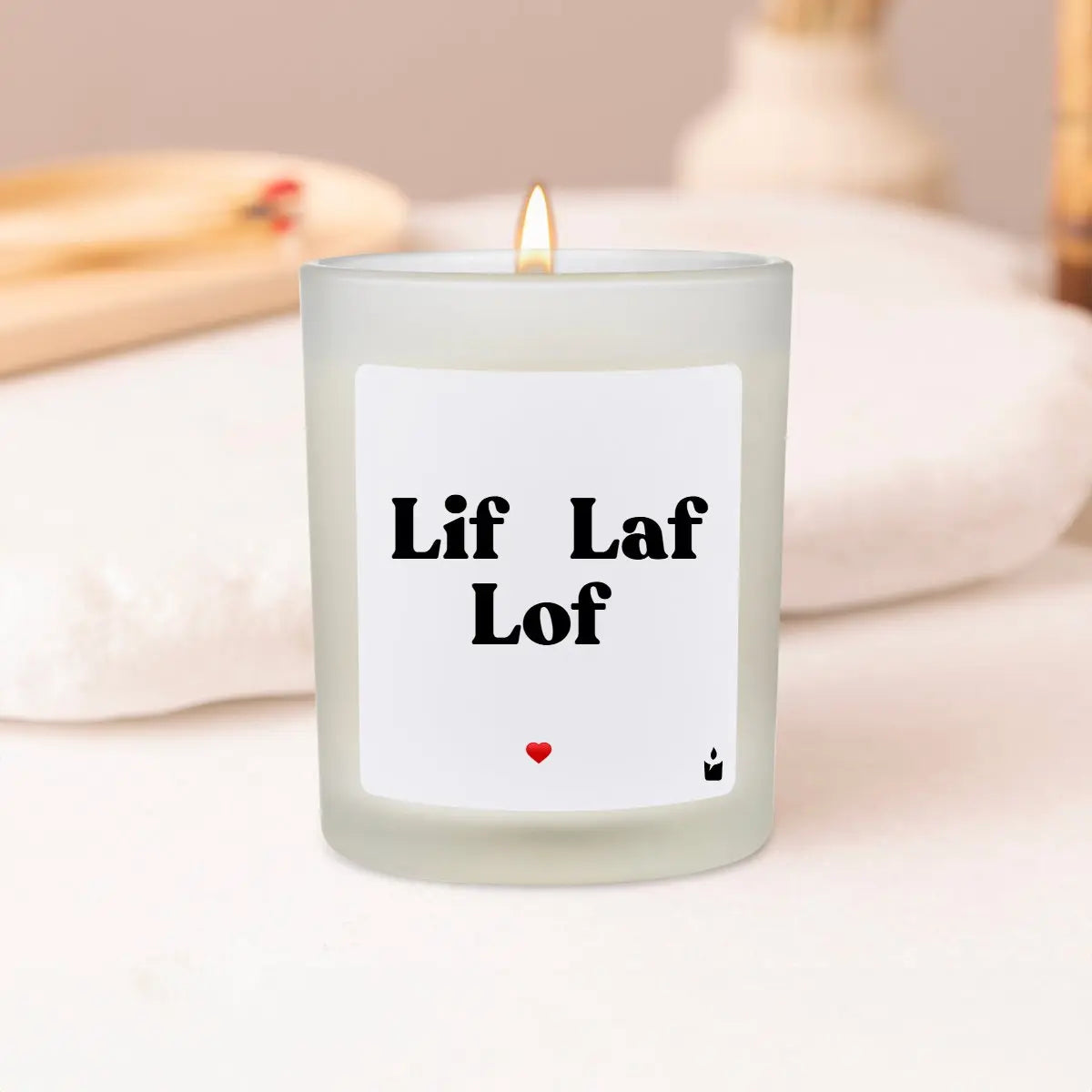 Duftkerze Weiss Woody Lif Laf Lof von ChattyCandles