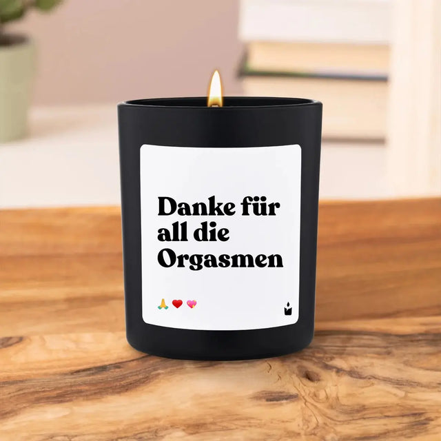 Duftkerze Schwarz Woody Danke für all die Orgasmen von ChattyCandles