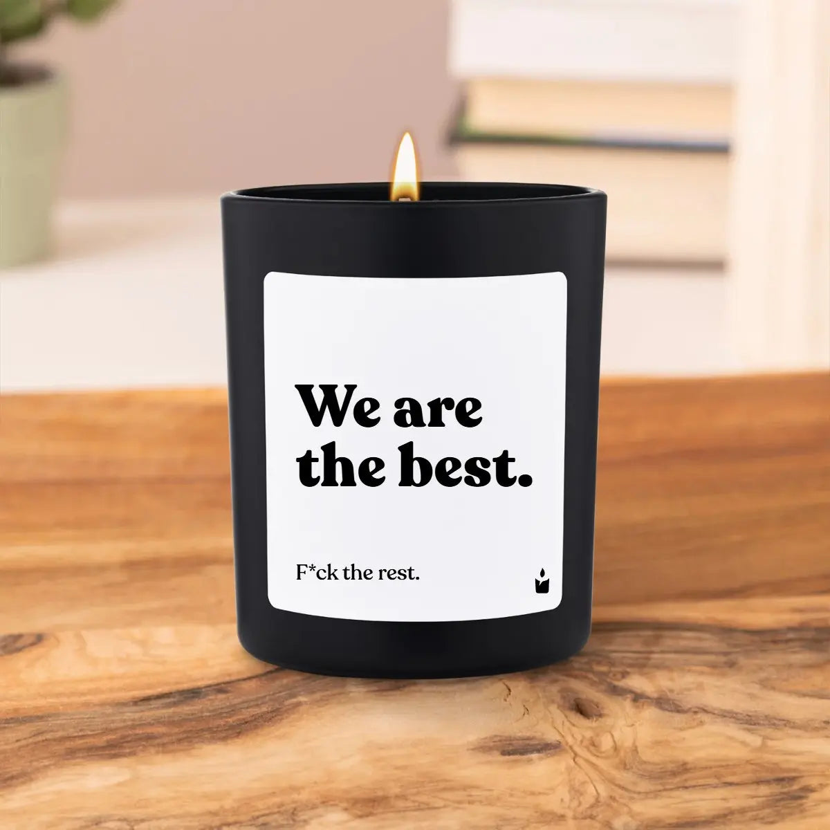 Duftkerze Schwarz Woody We are the best. von ChattyCandles