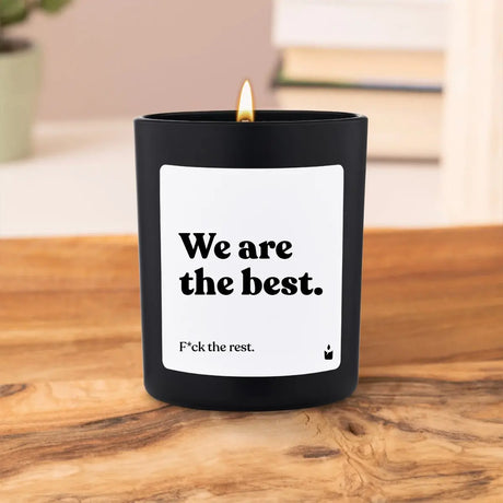 Duftkerze Schwarz Woody We are the best. von ChattyCandles
