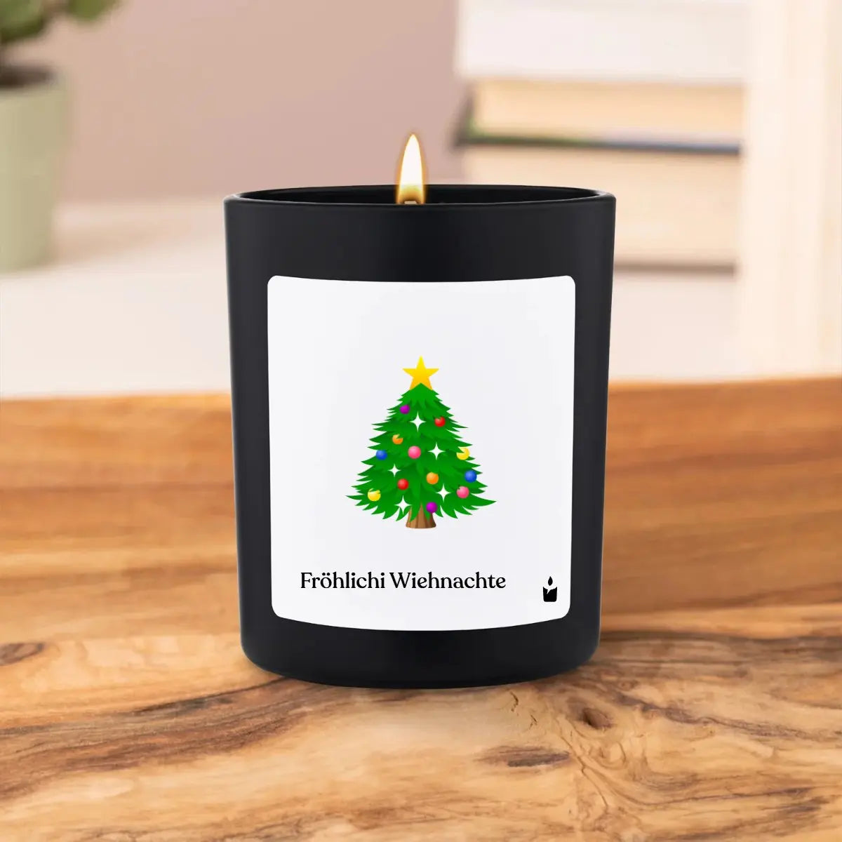 Duftkerze Schwarz Flowery Fröhlichi Wiehnachte Tanne von ChattyCandles