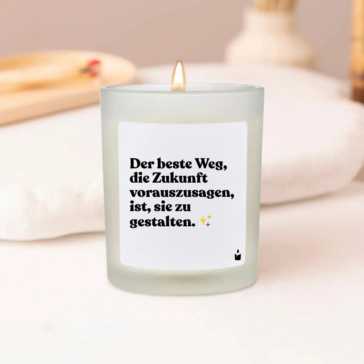 Duftkerze Weiss Woody Der beste Weg, die Zukunft vorauszusagen, ist, sie zu gestalten. von ChattyCandles