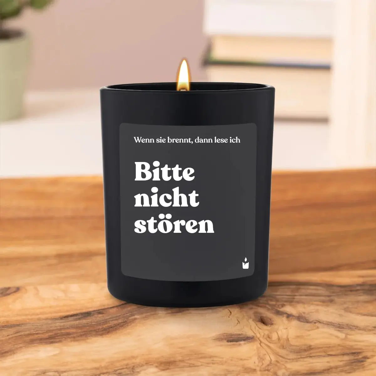 Duftkerze Schwarz Flowery Wenn sie brennt, dann lese ich - Bitte nicht stören von ChattyCandles