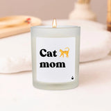 Duftkerze Weiss Woody Cat mom von ChattyCandles
