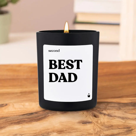 Duftkerze Schwarz Woody second Best Dad von ChattyCandles