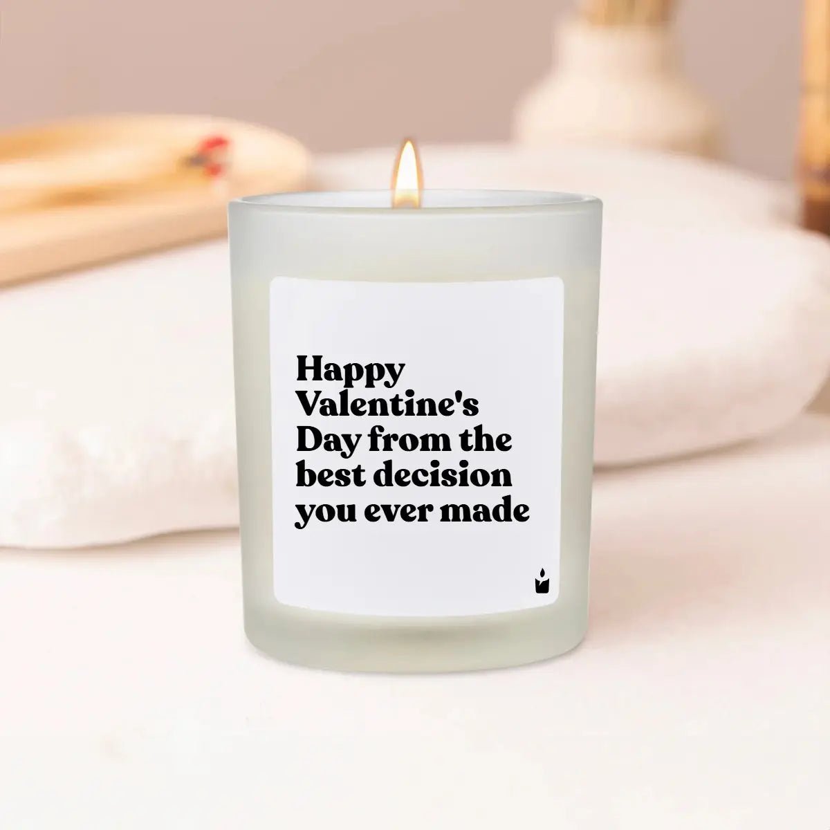 Duftkerze Weiss Flowery Happy Valentine's Day from the best decision you ever made von ChattyCandles