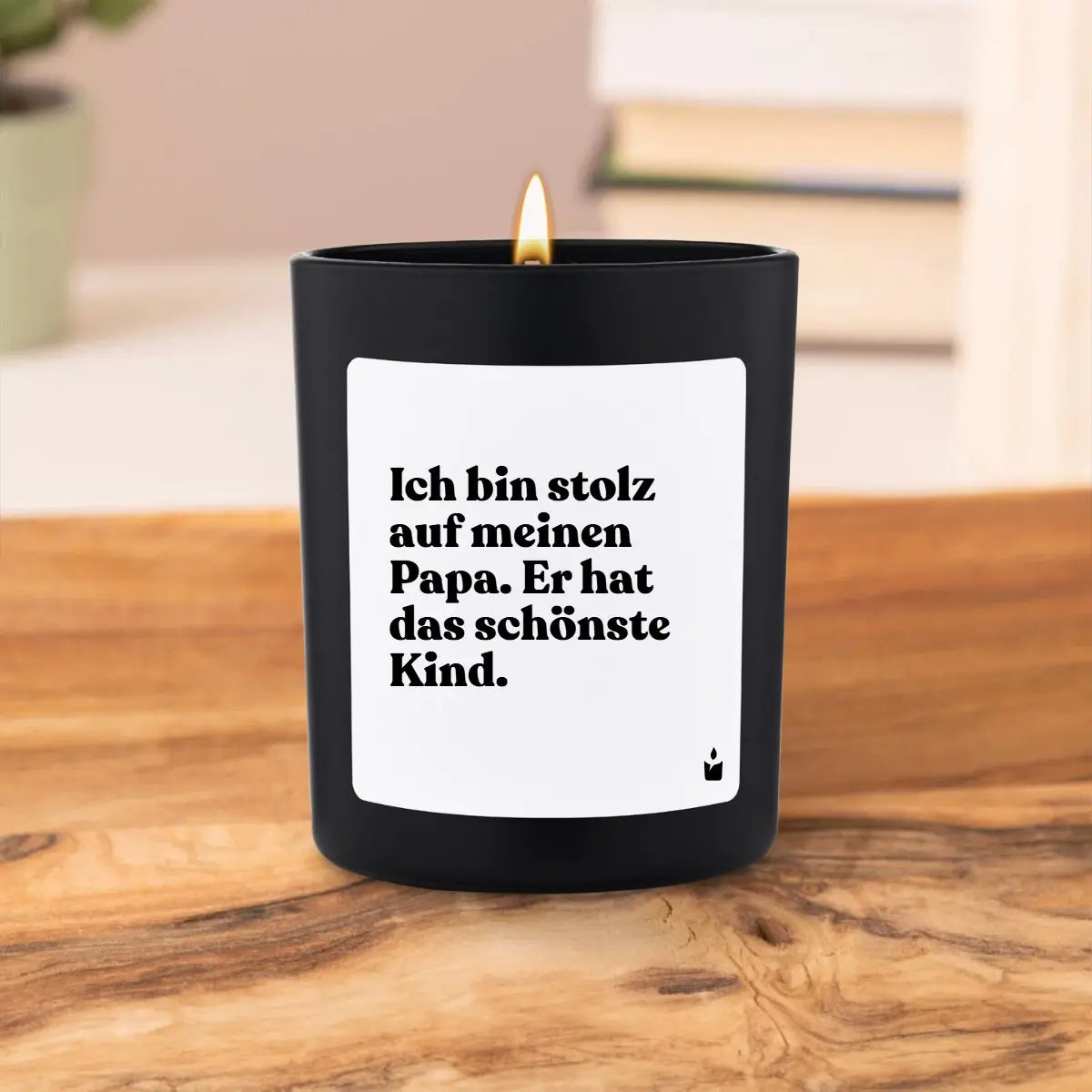 Duftkerze Schwarz Flowery Ich bin stolz auf meinen Papa. Er hat das schönste Kind. von ChattyCandles
