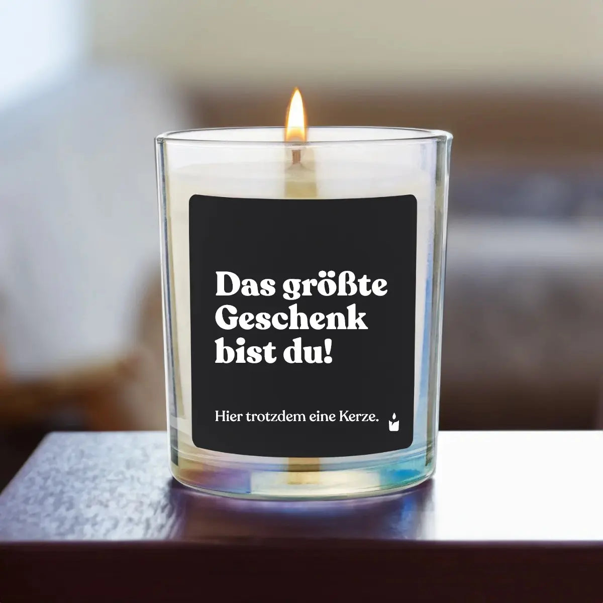Duftkerze Rainbow Woody Das größte Geschenk bist du! Hier trotzdem eine Kerze. von guteszeug.ch