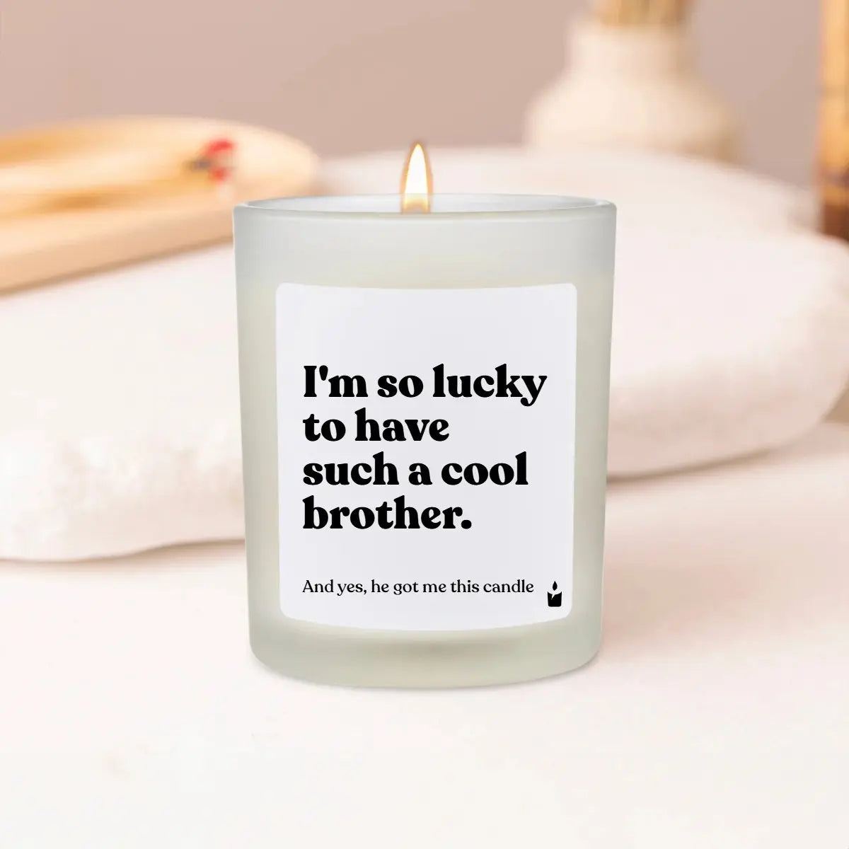 Duftkerze Weiss Flowery I'm so lucky to have such a cool brother. von ChattyCandles