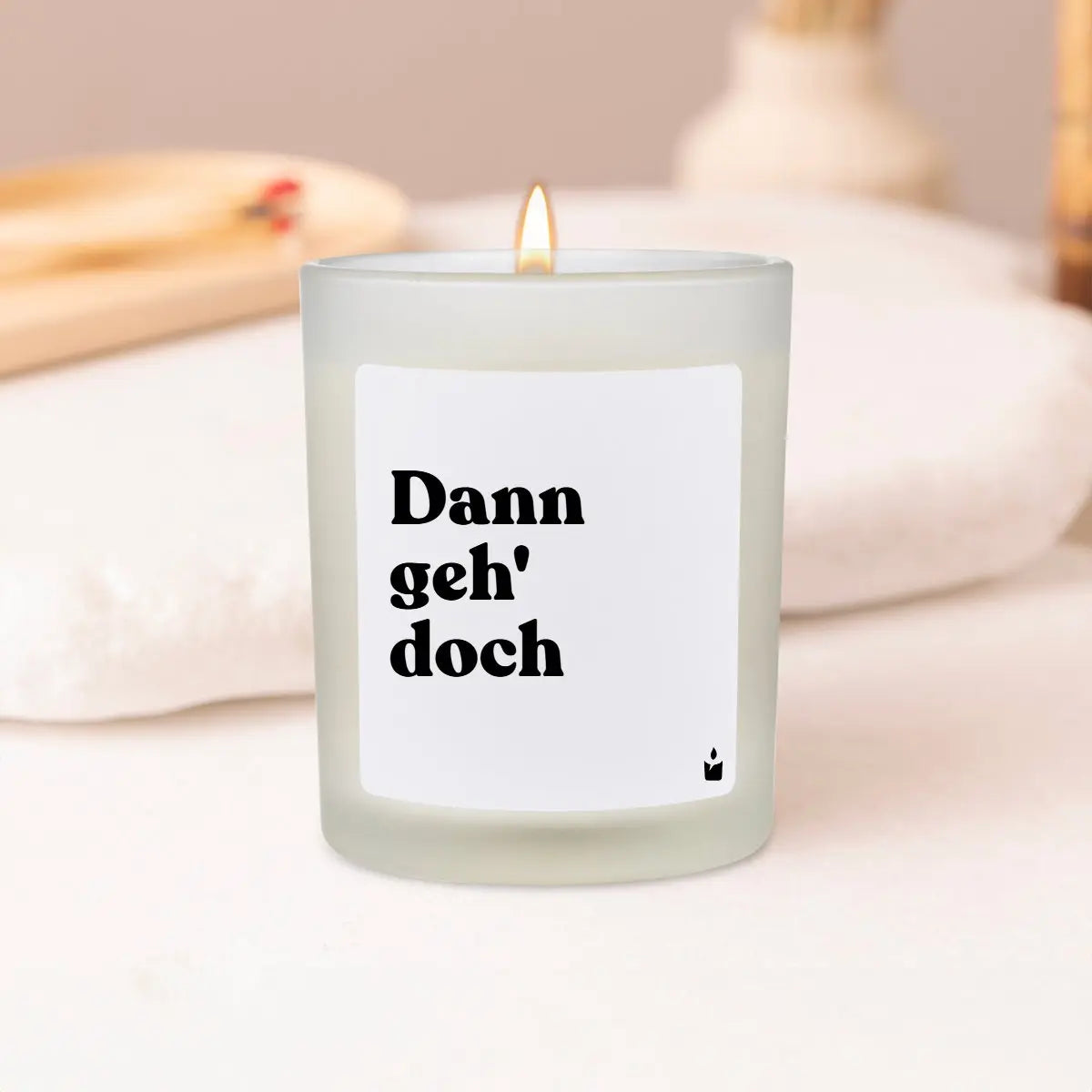 Duftkerze Weiss Woody Dann geh' doch von ChattyCandles