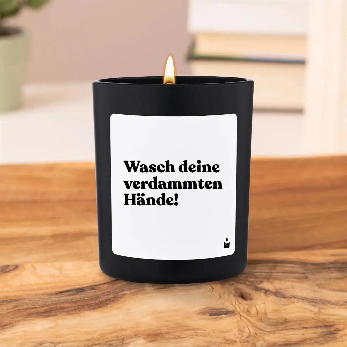 Duftkerze Schwarz Woody Wasch deine verdammten Hände! von ChattyCandles
