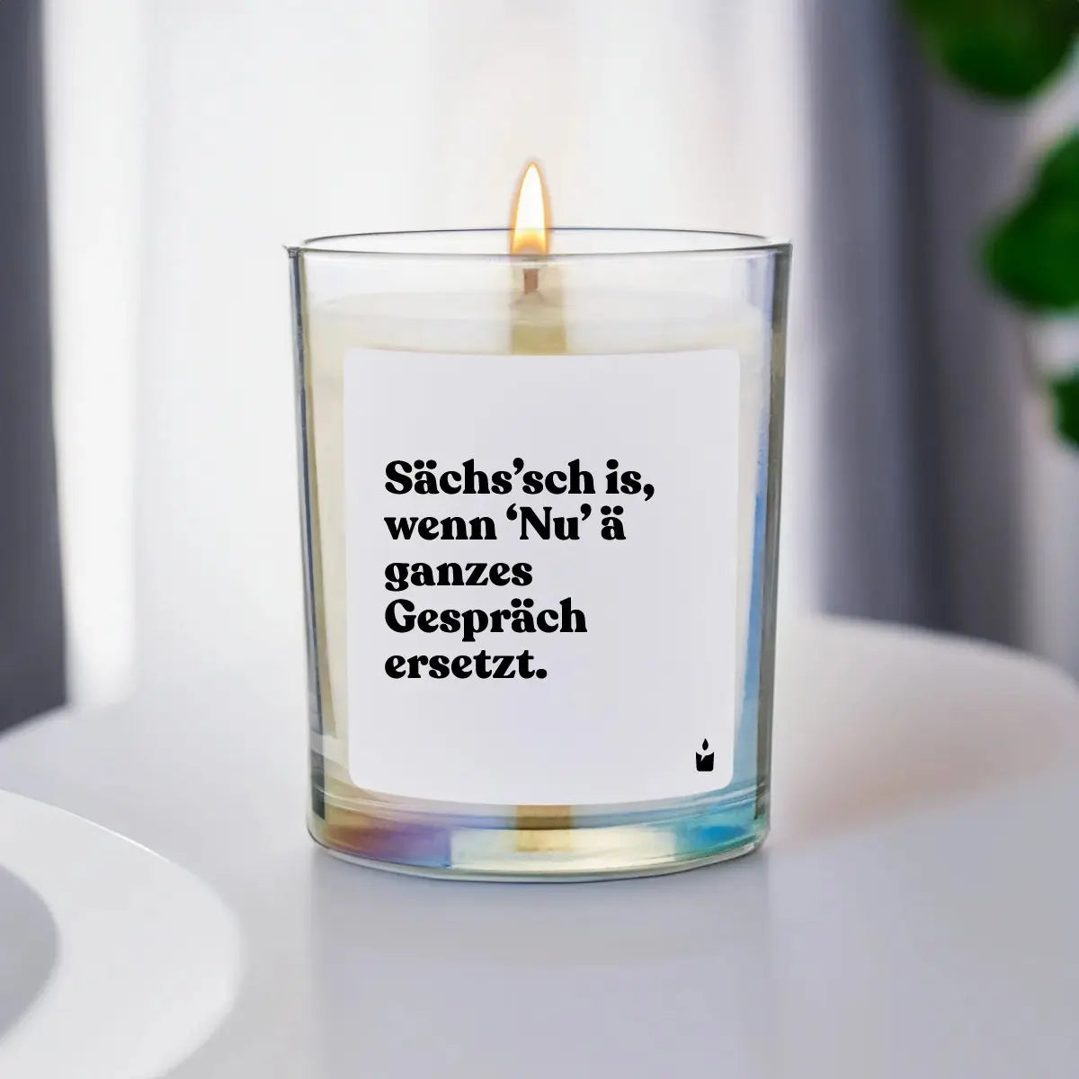 Duftkerze Rainbow Woody Sächs’sch is, wenn ‘Nu’ ä ganzes Gespräch ersetzt. von ChattyCandles