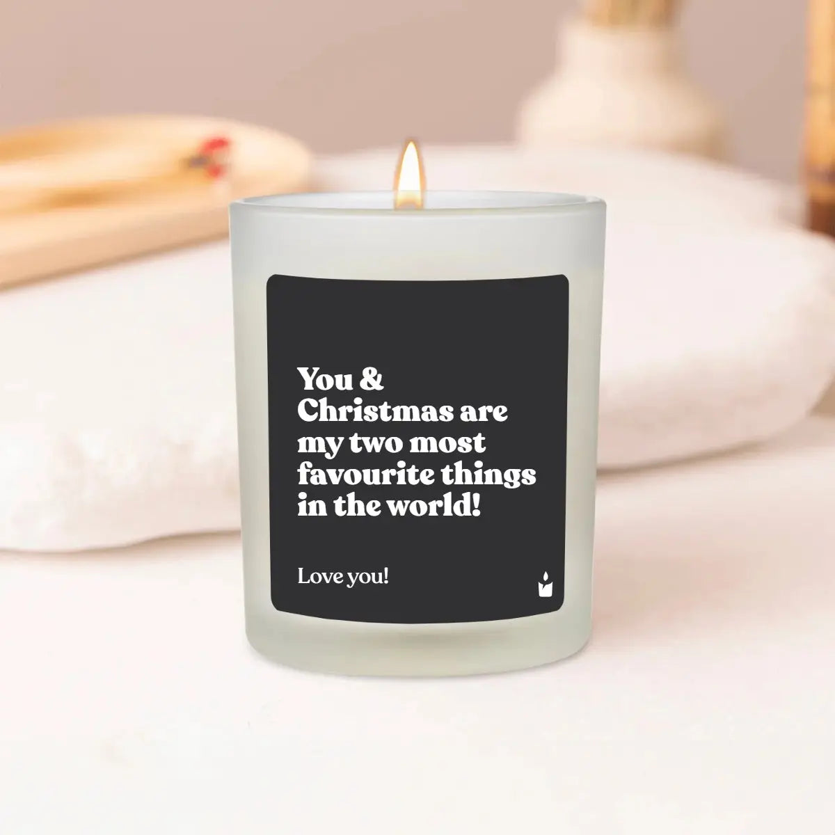 Duftkerze Weiss Woody You & Christmas are my two most favourite things in the world! von ChattyCandles