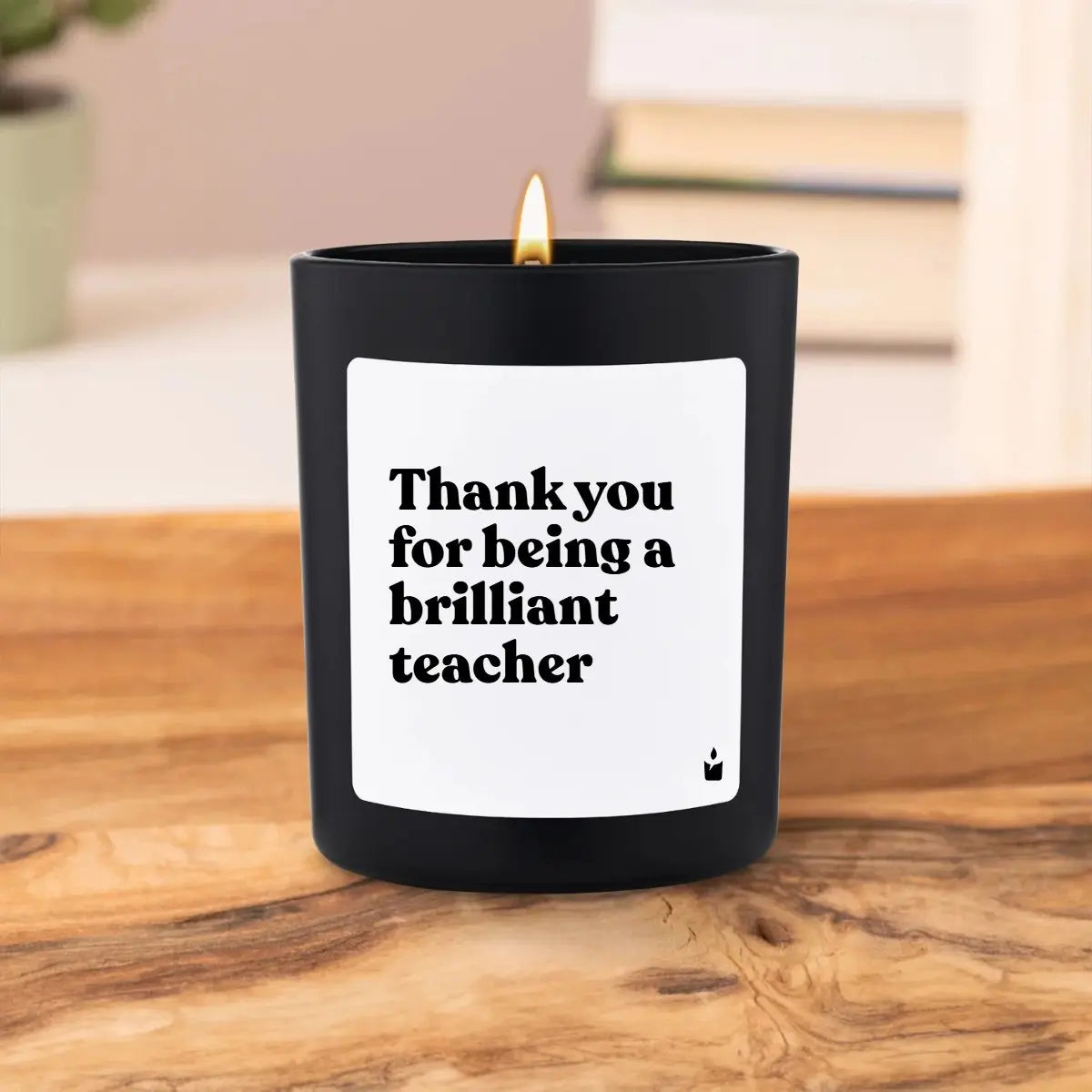 Duftkerze Schwarz Woody Thank you for being a brilliant teacher von ChattyCandles