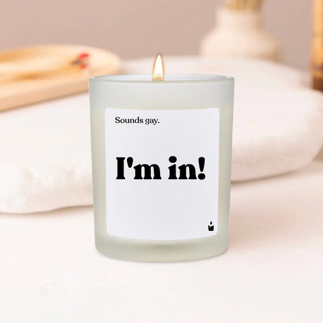 Duftkerze Weiss Woody Sounds gay. I'm in! von ChattyCandles