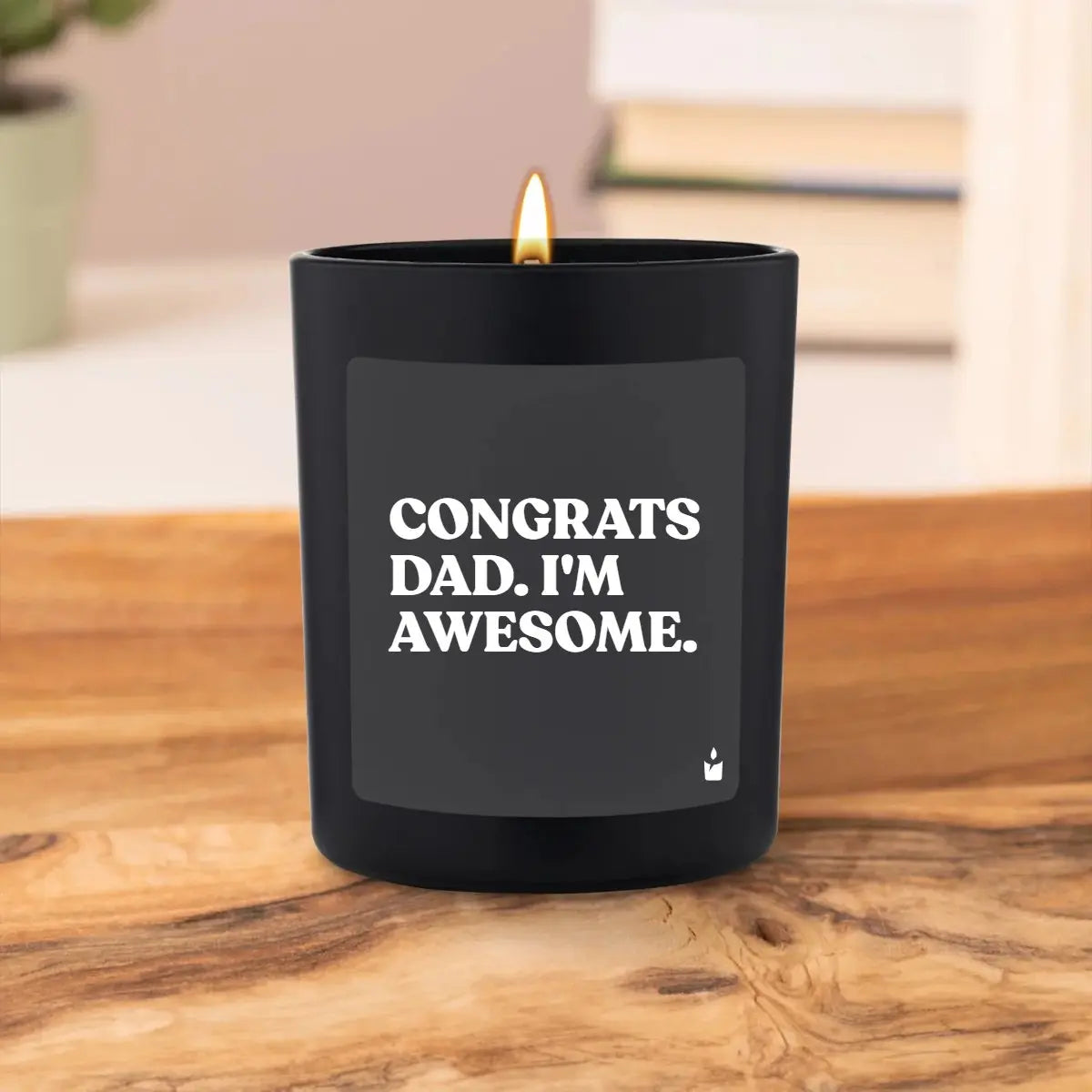 Duftkerze Schwarz Flowery Congrats Dad. I'm awesome. von ChattyCandles