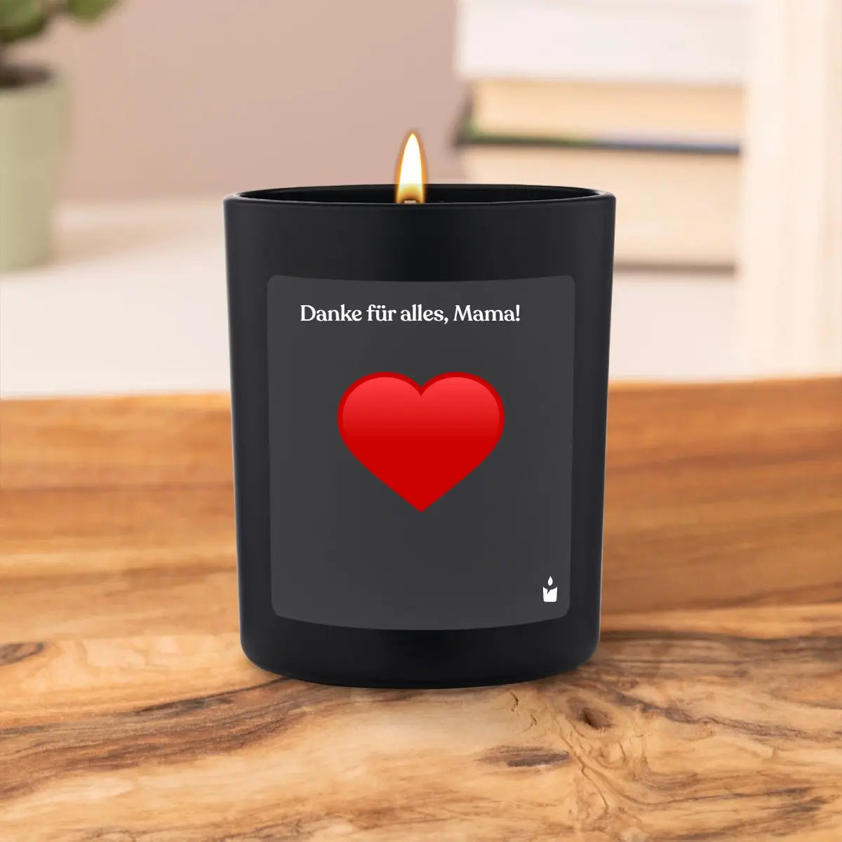 Duftkerze Schwarz Woody Danke für alles, Mama! von ChattyCandles