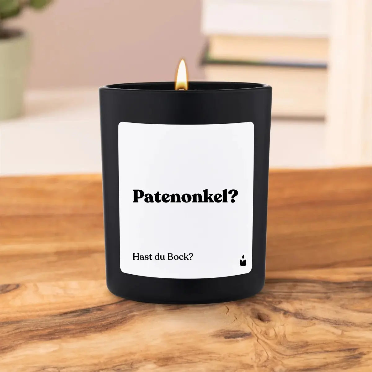 Duftkerze Schwarz Flowery Patenonkel? Hast du Bock? von ChattyCandles