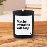 Duftkerze Schwarz Woody Maybe swearing will help von ChattyCandles