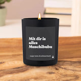Duftkerze Schwarz Woody Mit dir is alles Muschibubu von ChattyCandles