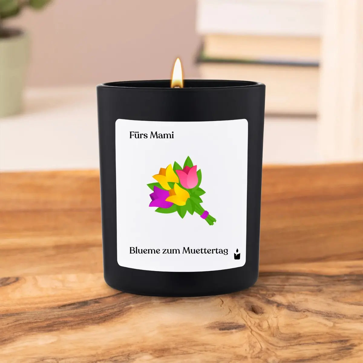 Duftkerze Schwarz Flowery Fürs Mami. Blueme zum Muettertag von ChattyCandles