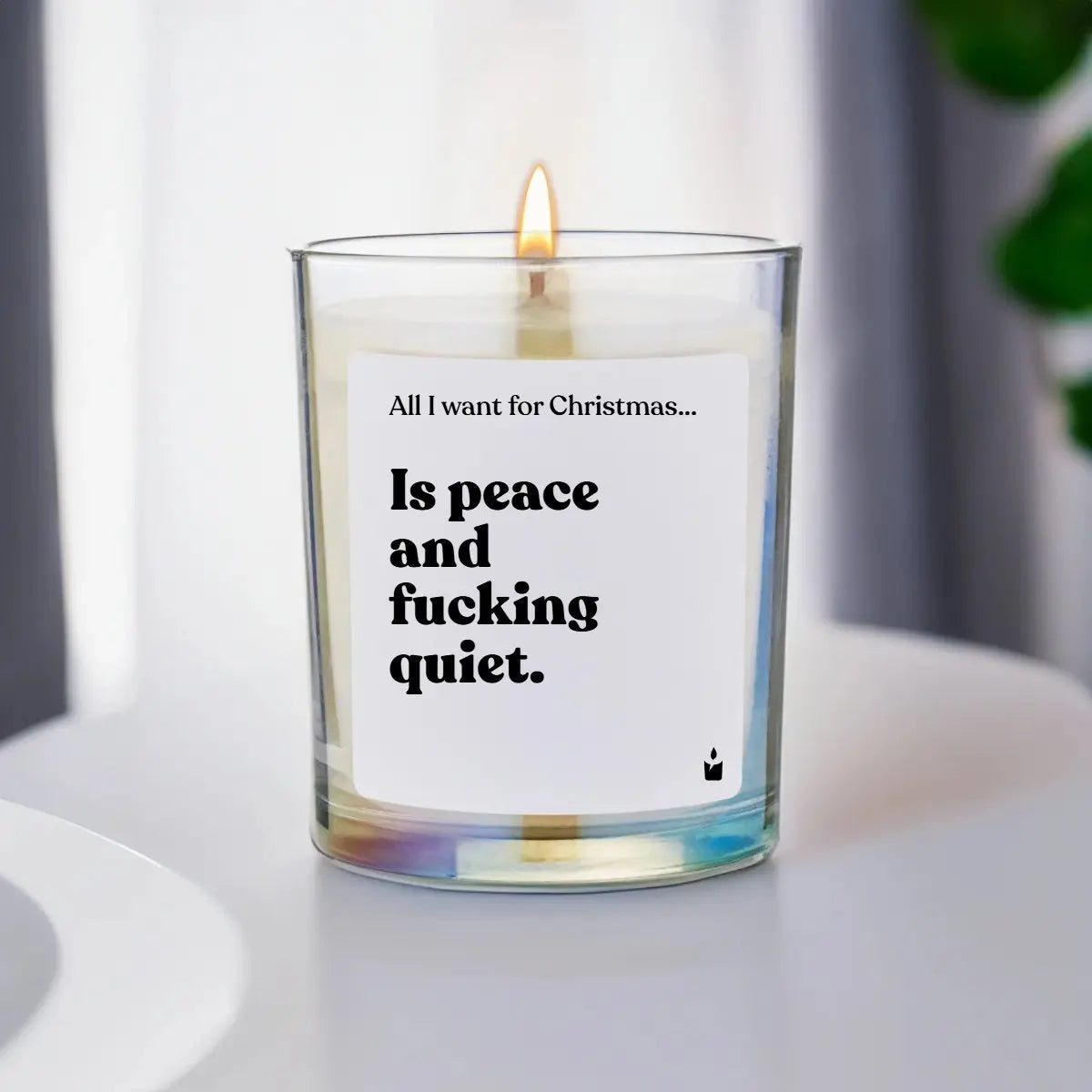 Duftkerze Rainbow Flowery All I want for Christmas is peace and fucking quiet. von ChattyCandles