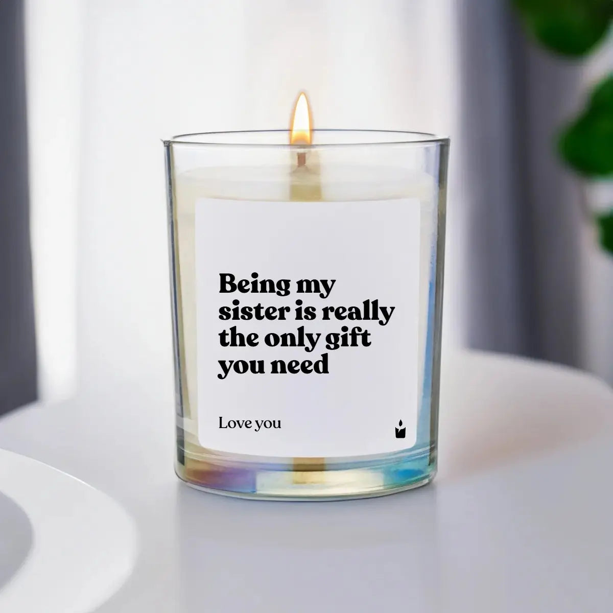 Duftkerze Rainbow Flowery Being my sister is really the only gift you need von ChattyCandles