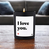 Duftkerze Schwarz Flowery I love you. von ChattyCandles
