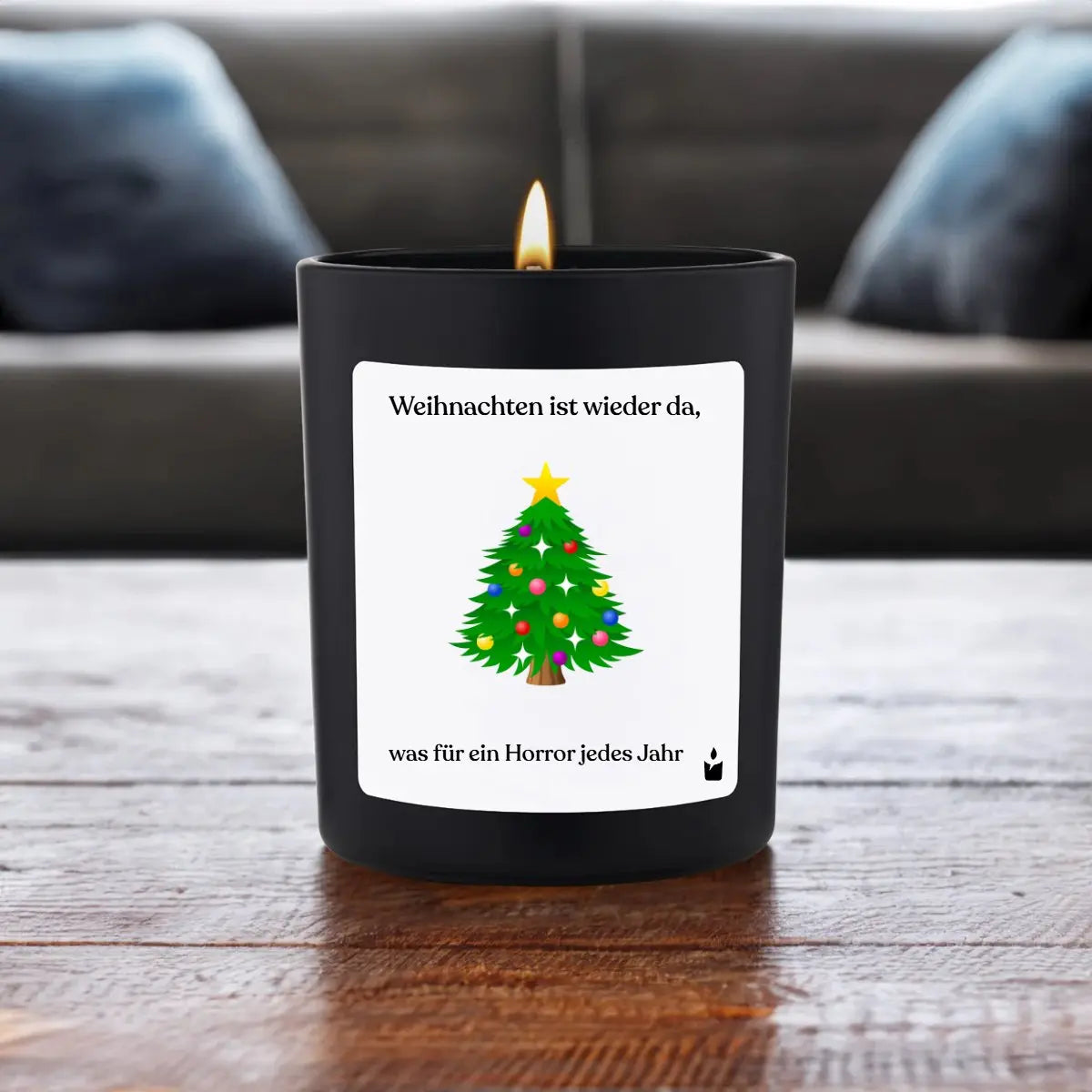 Duftkerze Schwarz Flowery Weihnachten ist wieder da, was für ein Horror jedes Jahr von ChattyCandles