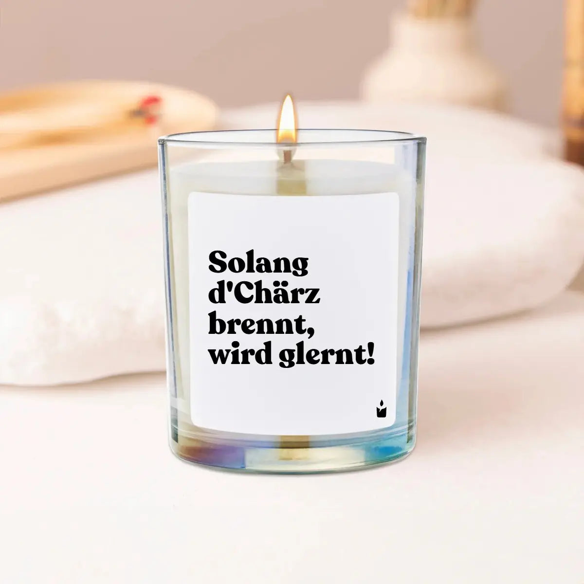 Duftkerze Rainbow Flowery Solang d'Chärz brennt, wird glernt! von ChattyCandles