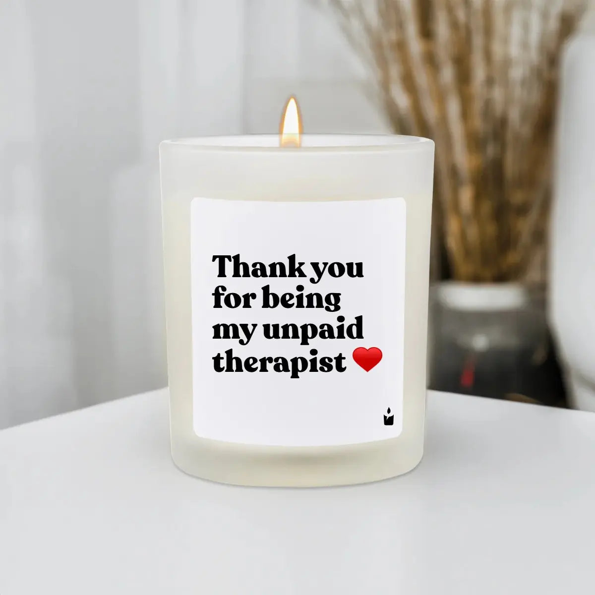 Duftkerze Weiss Flowery Thank you for being my unpaid therapist von ChattyCandles