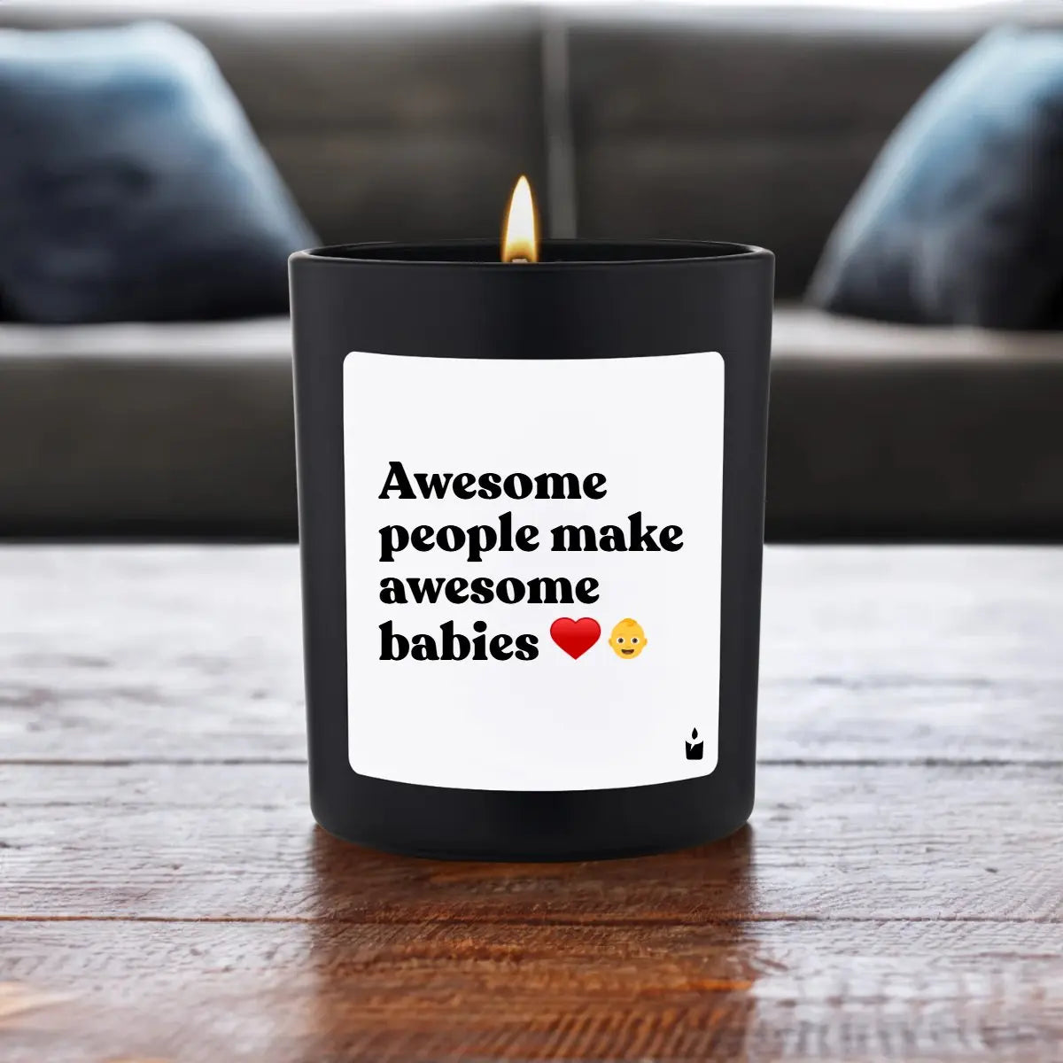 Duftkerze Schwarz Woody Awesome people make awesome babies von ChattyCandles