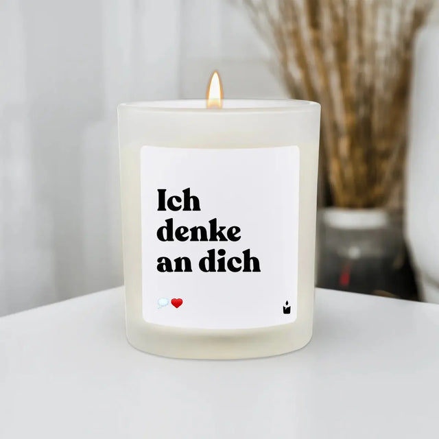 Duftkerze Weiss Woody Ich denke an dich von ChattyCandles