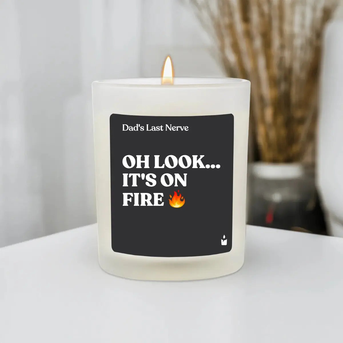 Duftkerze Weiss Flowery Dad's last nerve is on fire von ChattyCandles