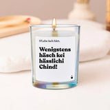 Duftkerze Rainbow Flowery S'Lebe isch härt. Wenigstens häsch kei hässlichi Chind! von ChattyCandles