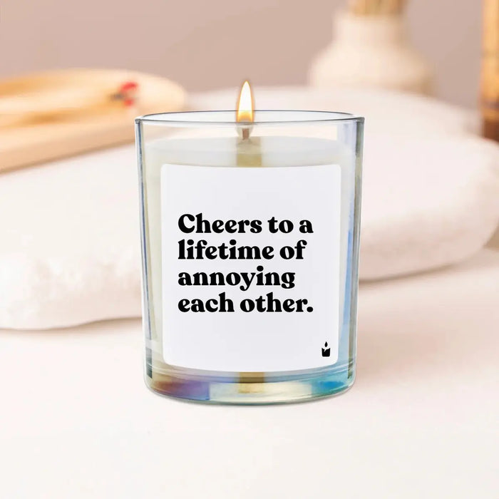 Duftkerze Woody Cheers to a lifetime of annoying each other. von ChattyCandles