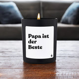 Duftkerze Schwarz Flowery Papa ist der Beste von ChattyCandles