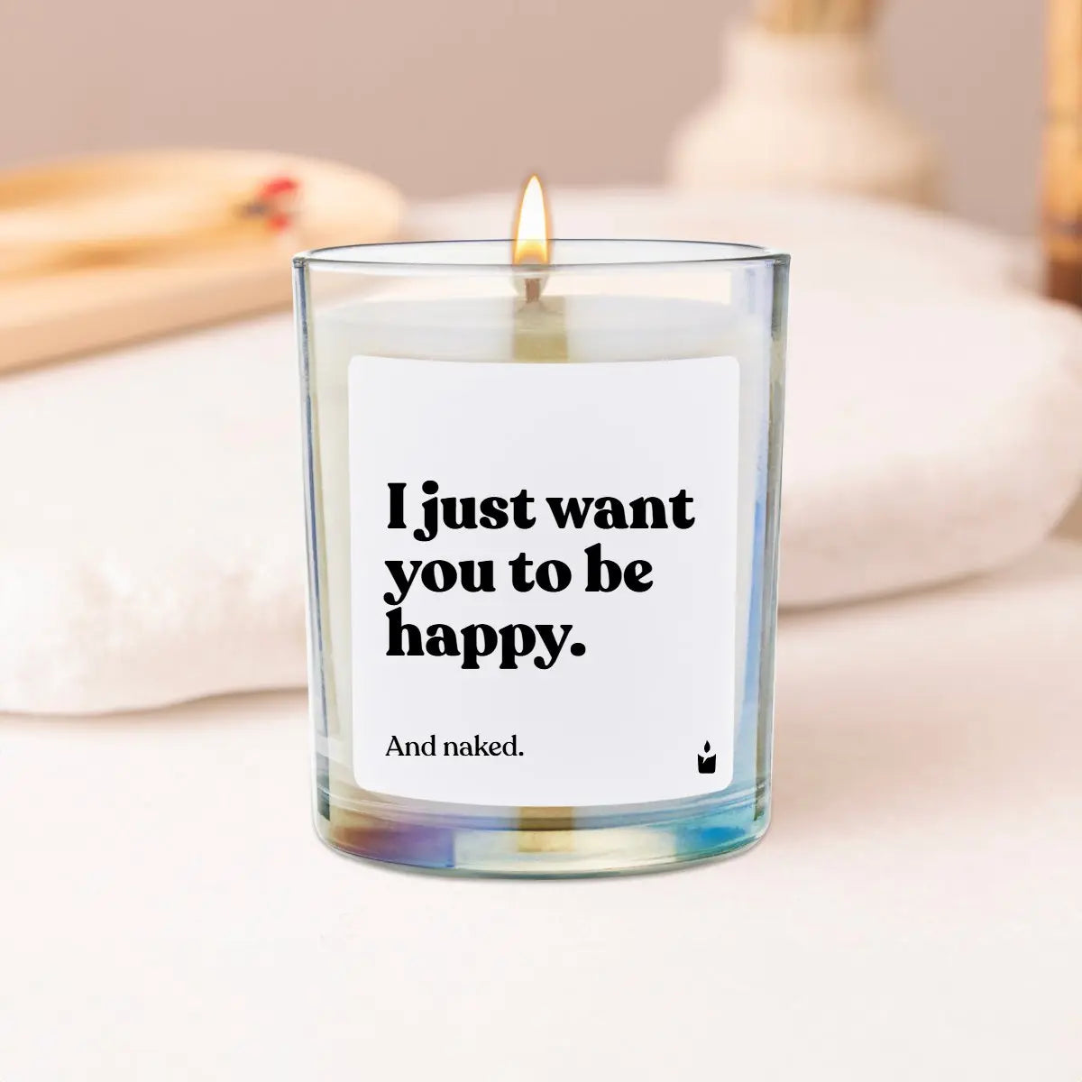 Duftkerze Rainbow Woody I just want you to be happy. And naked. von ChattyCandles