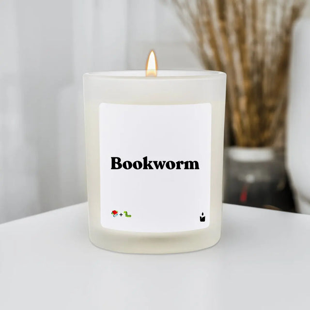 Duftkerze Weiss Flowery Bookworm von ChattyCandles