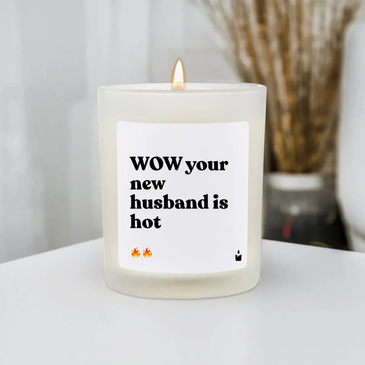Duftkerze Weiss Flowery Wow your new husband is hot von ChattyCandles