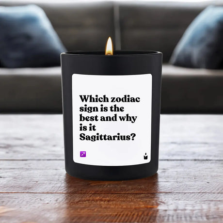 Duftkerze Schwarz Flowery Which zodiac sign is the best and why is it Sagittarius? von ChattyCandles