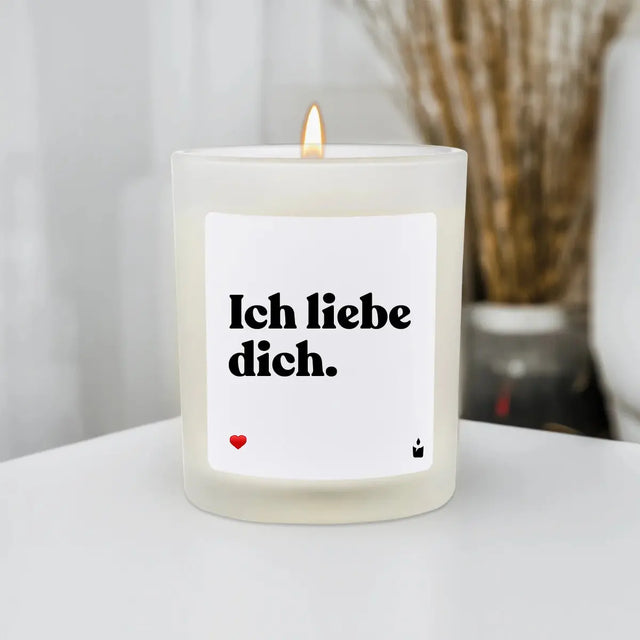 Duftkerze Weiss Flowery Ich liebe dich. von ChattyCandles