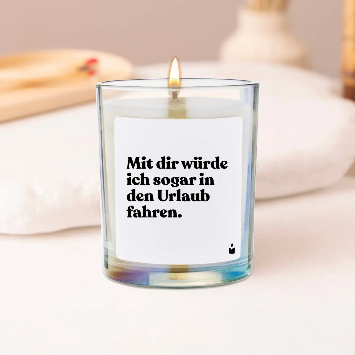 Duftkerze Rainbow Woody Mit dir würde ich sogar in den Urlaub fahren. von ChattyCandles
