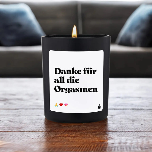 Duftkerze Schwarz Woody Danke für all die Orgasmen von ChattyCandles