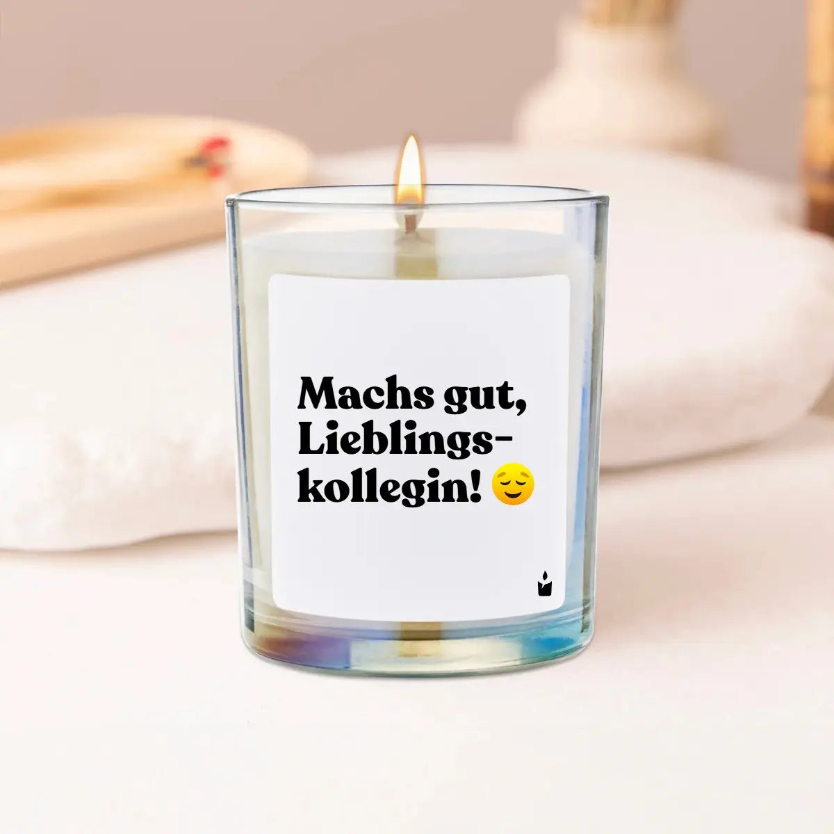 Duftkerze Rainbow Flowery Machs gut, Lieblingskollegin! von ChattyCandles