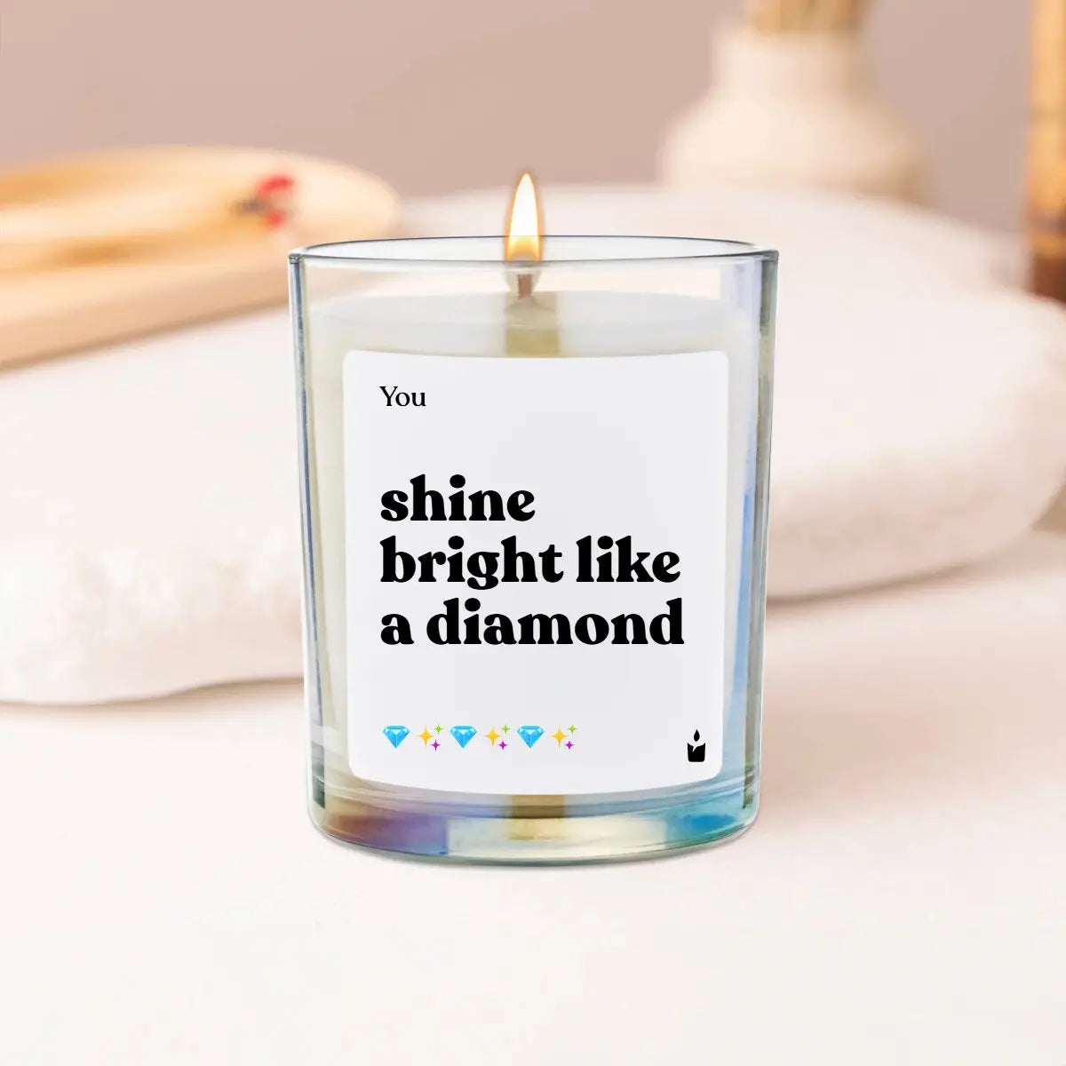 Duftkerze Rainbow Woody You shine bright like a diamond von ChattyCandles