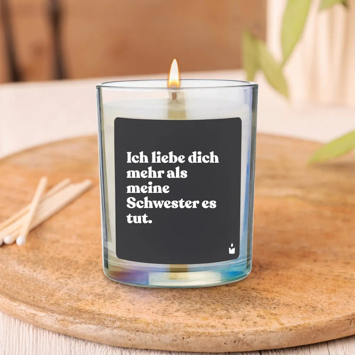 Duftkerze Rainbow Flowery Ich liebe dich mehr als meine Schwester es tut. von ChattyCandles