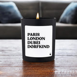 Duftkerze Schwarz Woody Paris London Dubei Dorfkind von ChattyCandles